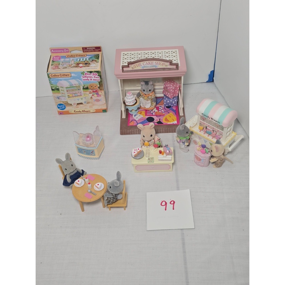 Calico Critters Sylvanian Family Village Cake Shop Epoch Rabbits Accessorized